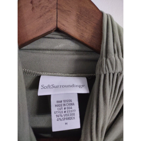 Soft Surroundings Jackie Knit Dress Size Medium Green Long Sleeve - Picture 2 of 6